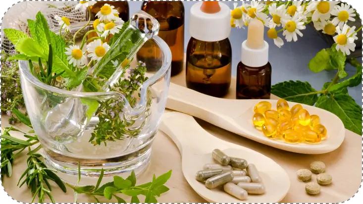 Natural medicines in the wooden spoon