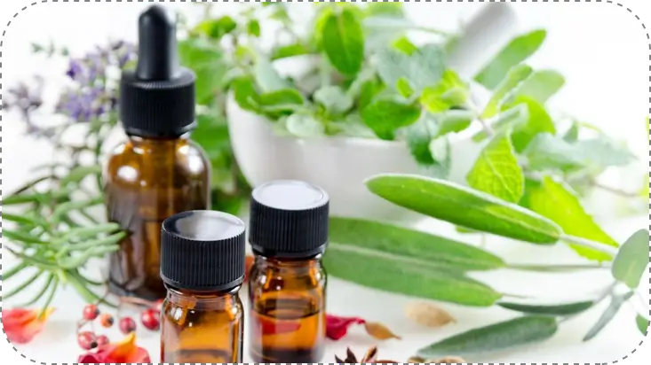 Alternative therapy with herbs and essential oils